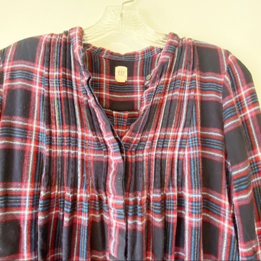 𝅺GAP Pullover Plaid Shirt Red Blue Size XS - Picture 3 of 7
